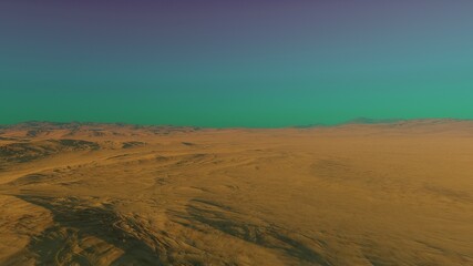 Wall Mural - beautiful view from an exoplanet, a view from an alien planet, a computer-generated surface, a fanta