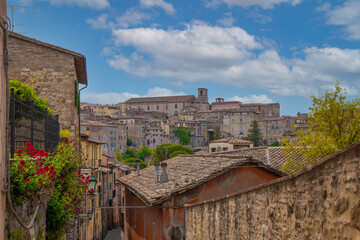 Wall Mural - Perugia (Italy) - A characteristic views of historical center in the beautiful medieval and artistic city, capital of Umbria region, in central Italy.