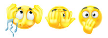 Hear See Speak No Evil Cartoon Emoticon Emojis