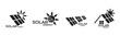 solar energy logo set. sustainable, renewable and alternative energy symbols