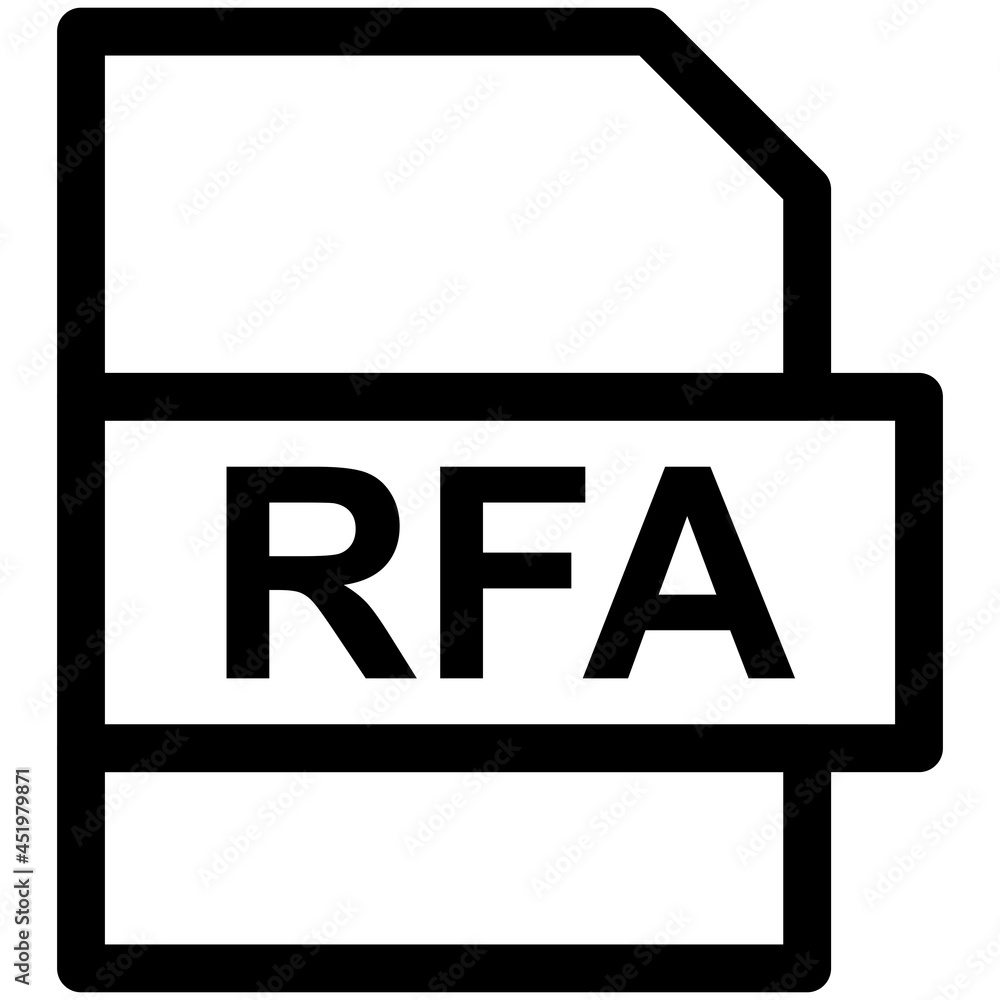 Rgfa Format RFA File Format Vector line Icon Design Stock Vector | Adobe Stock