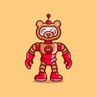 cute bear wearing robot armor