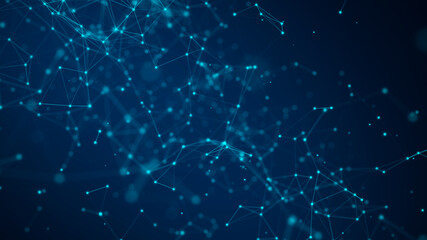 Network connection structure. Technology connect big data. Science background. Business futuristic backdrop. 3D rendering.