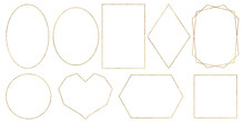 OLA Minimalist Thin Geometric Gold Frames, Oval Diamond Polygonal Square Rectangle Shapes