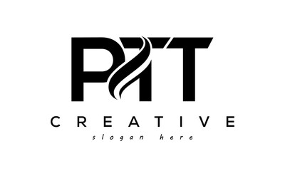 Letters PTT creative logo design vector