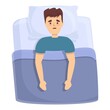 Boy sleepless icon cartoon vector. Insomnia sleep. Man disorder