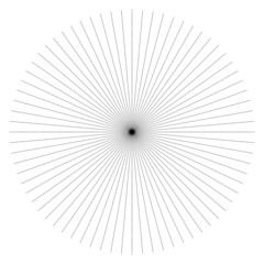 Aufkleber - Radial, radiating, burst circular lines, stripes element. Starburst, sunburst. Gleam, glitter, sparkle flash, flare icon
