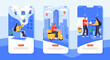 Food delivery mobile app design illustration concept vector