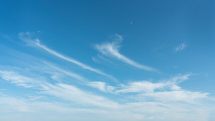 Wall Mural - white clouds and blue sky and moon suitable for background