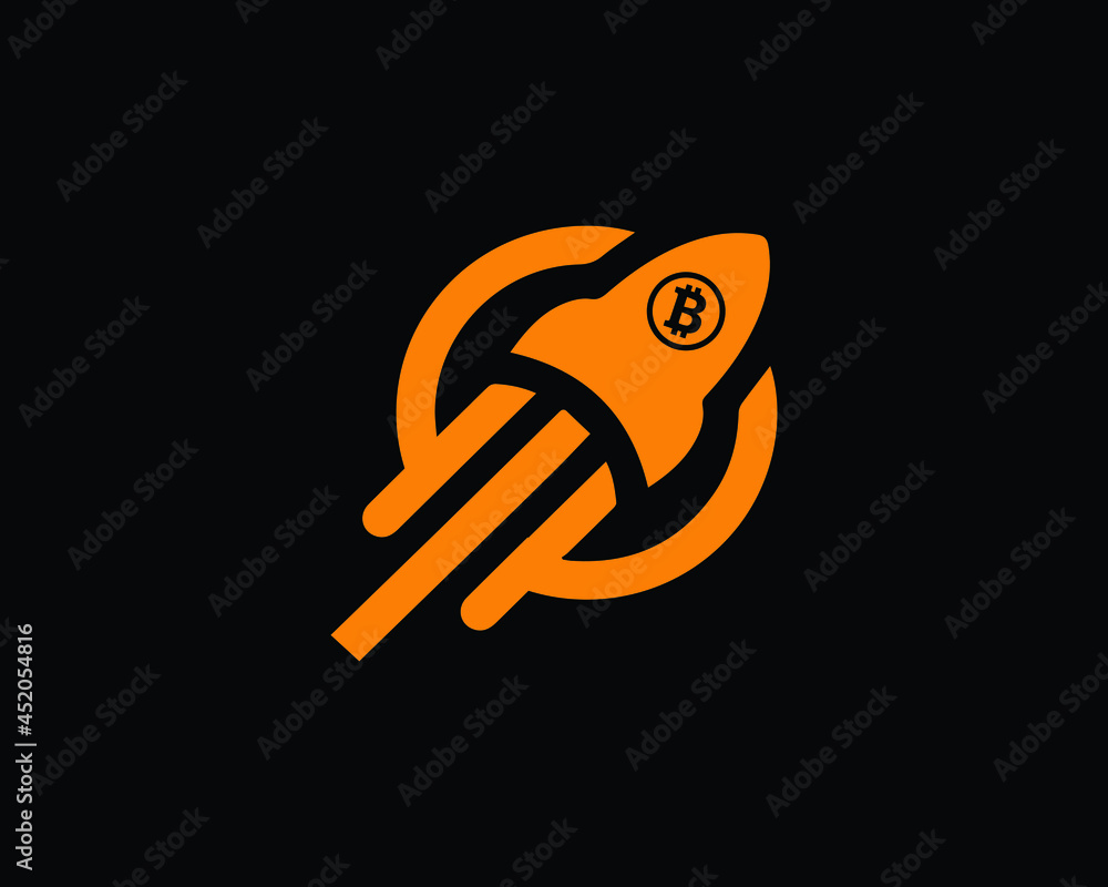 Bitcoin To The Moon | BTC To the Moon | Bitcoin Logo Stock Vector | Adobe  Stock