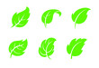 © Very Well Studio - Green leaf icons, symbols, logo and graphic elements set isolated on white background. Vector template for natural, organic, bio, eco label and shape.