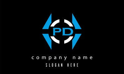 PD creative game logo vector