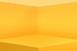 yellow background or horizontal blank studio room with empty floor. empty yellow gradient with a stand for displaying things. illustration