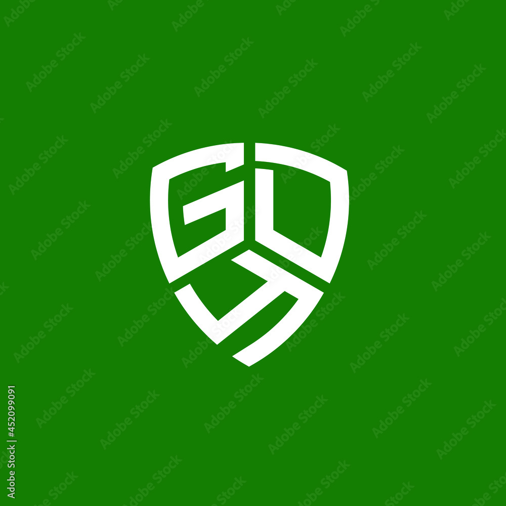 GDY letter logo design on green background. GDY creative initials letter logo concept. GDY letter design.  - obrazy, fototapety, plakaty 