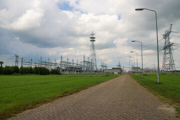 Wall Mural - High voltage distribution station of national 380KV Network in Ens