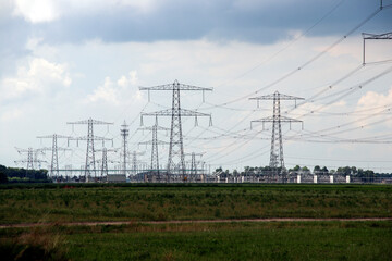 Wall Mural - High voltage distribution station of national 380KV Network in Ens