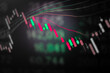 © czchampz - Stock market trend or Forex trading graph chart for financial planning as concept. Double exposure of digital number and price quote to do stock analysis with many indicators.