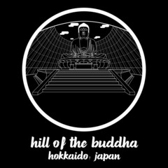 Circle icon line Hill of the Buddha. vector illustration