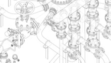 Valves And Other Industrial Equipment. Vector