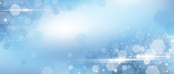medical concept design of abstract blue hexagon background vector illustration