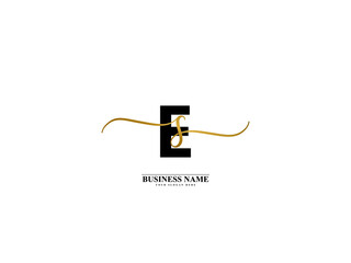 Wall Mural - Letter ES Logo, creative es se signature logo for wedding, fashion, apparel and clothing brand