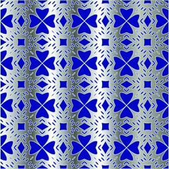  metal pattern on a blue background. 