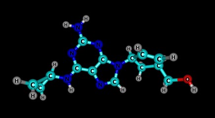 Sticker - Abacavir molecular structure isolated on black