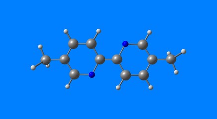 Sticker - Abametapir molecular structure isolated on blue