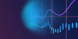 © keBu.Medien - Stock trading Charts with modern blue background and lights, stock market, finance, economy, money