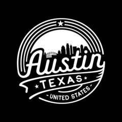 Wall Mural - City of Austin. Austin Texas logotipe. Vector and illustration.