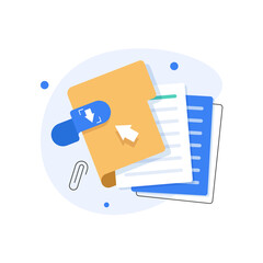 Wall Mural - open folder icon,folder with documents,document protection concept,flat design icon vector illustrat