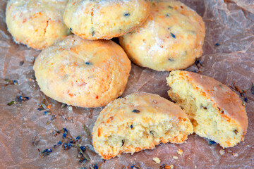 Delicious homemade shortbread cookies with lavender