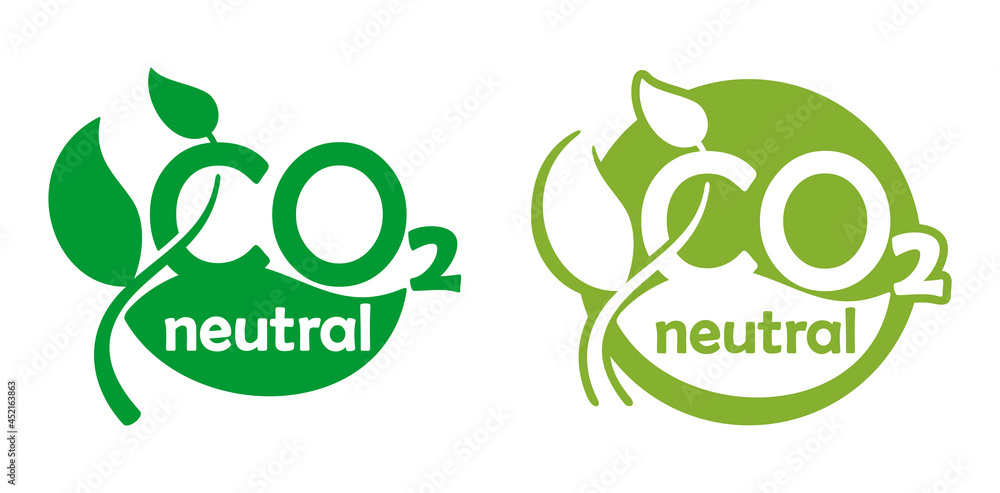 CO2 neutral - net zero carbon label Stock Vector | Adobe Stock