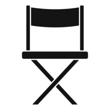 Film Director Chair Icon Simple Vector. Cinema Movie