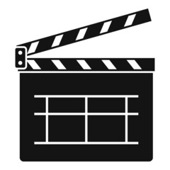 Sticker - Movie clapper icon simple vector. Film board