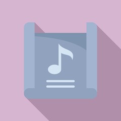 Wall Mural - Song playlist icon flat vector. Music list