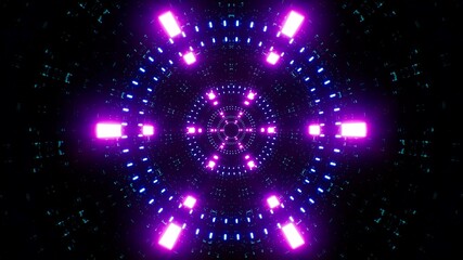 Abstract Sci fi Purple Light Tunnel