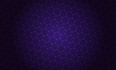Leinwandbilder - Abstract hexagonal background with lines and dots.