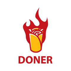 Wall Mural - Vector logo of shawarma and doner kebab