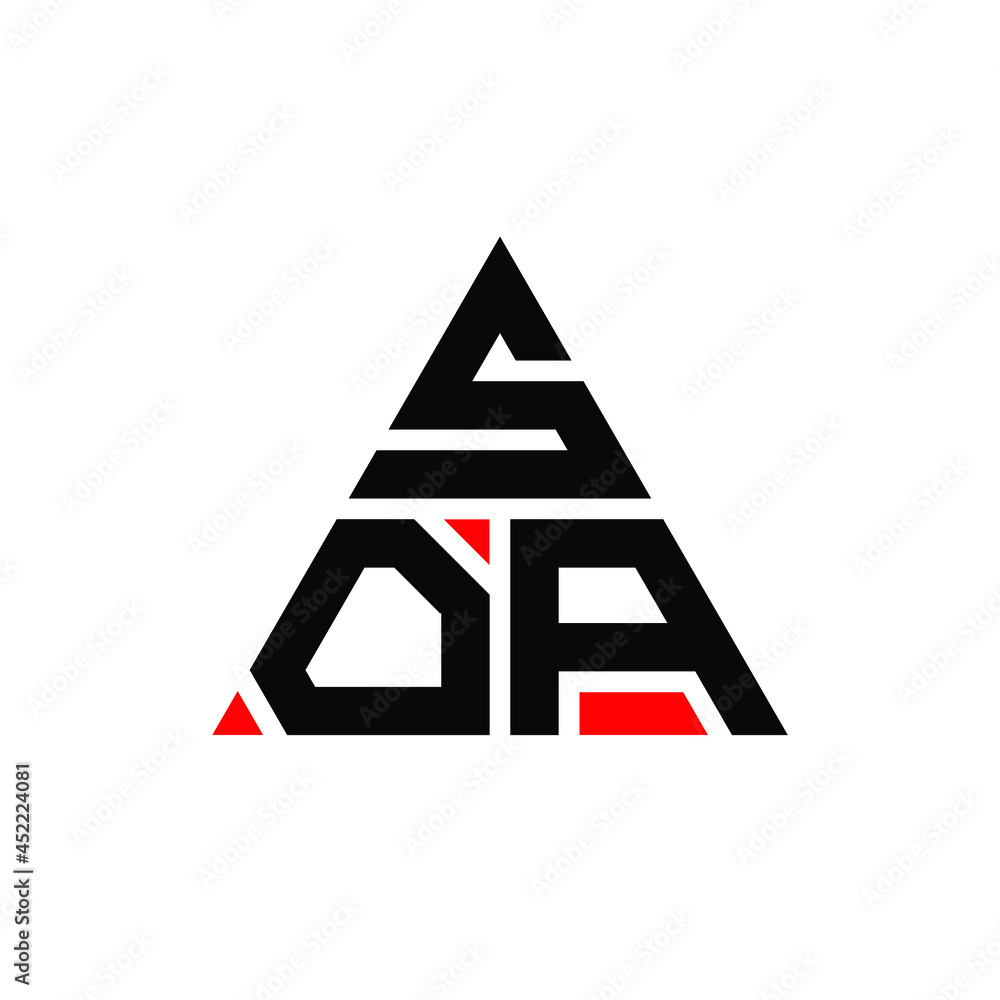 Soa Lettering Turned SOA triangle letter logo design with triangle shape. SOA triangle logo ...