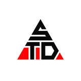 Fototapeta  - STD triangle letter logo design with triangle shape. STD triangle logo design monogram. STD triangle vector logo template with red color. STD triangular logo Simple, Elegant, and Luxurious Logo. STD 