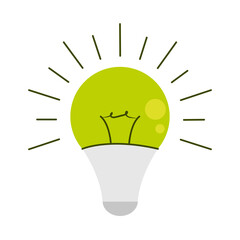 Poster - green light bulb