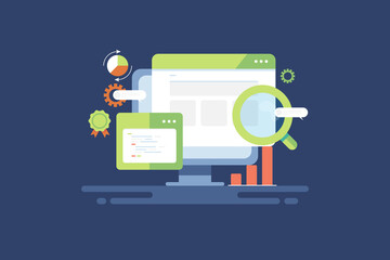 Wall Mural - website on page seo optimization, web coding seo meta tags, seo content development and search engin