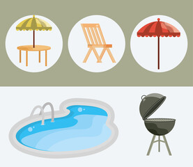 Poster - backyard accessories set