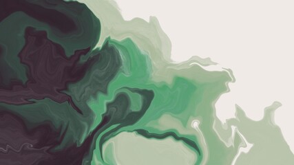  Unique painting art with green and grey liquid paint brush for presentation, card background, wall decoration, or t-shirt design