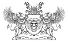Crest Griffin Coat Of Arms Lion Family Shield Seal