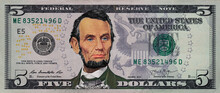 Colorized 5 Dollar Bill