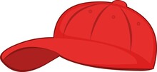 Vector Emoticon Illustration Of A Red Visor Cap