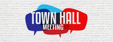 Fototapeta  - Town hall meeting on speech bubble	