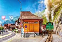 Brienz-Rothorn-Bahn, ABfahrt Der Dampflok, Berner Oberland, Schweiz